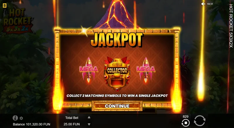 Hot Rocket 5x 3x 2x - ræsing Jackpot Spins með eldflaugasöfnunarkerfi í miðjunni